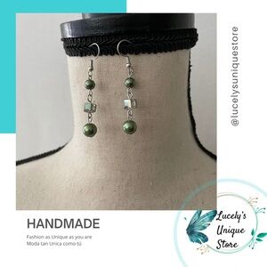 Handmade Green Earrings